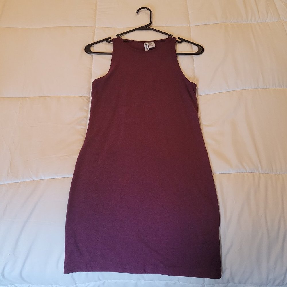Magenta Sleeveless Bodycon Midi Dress